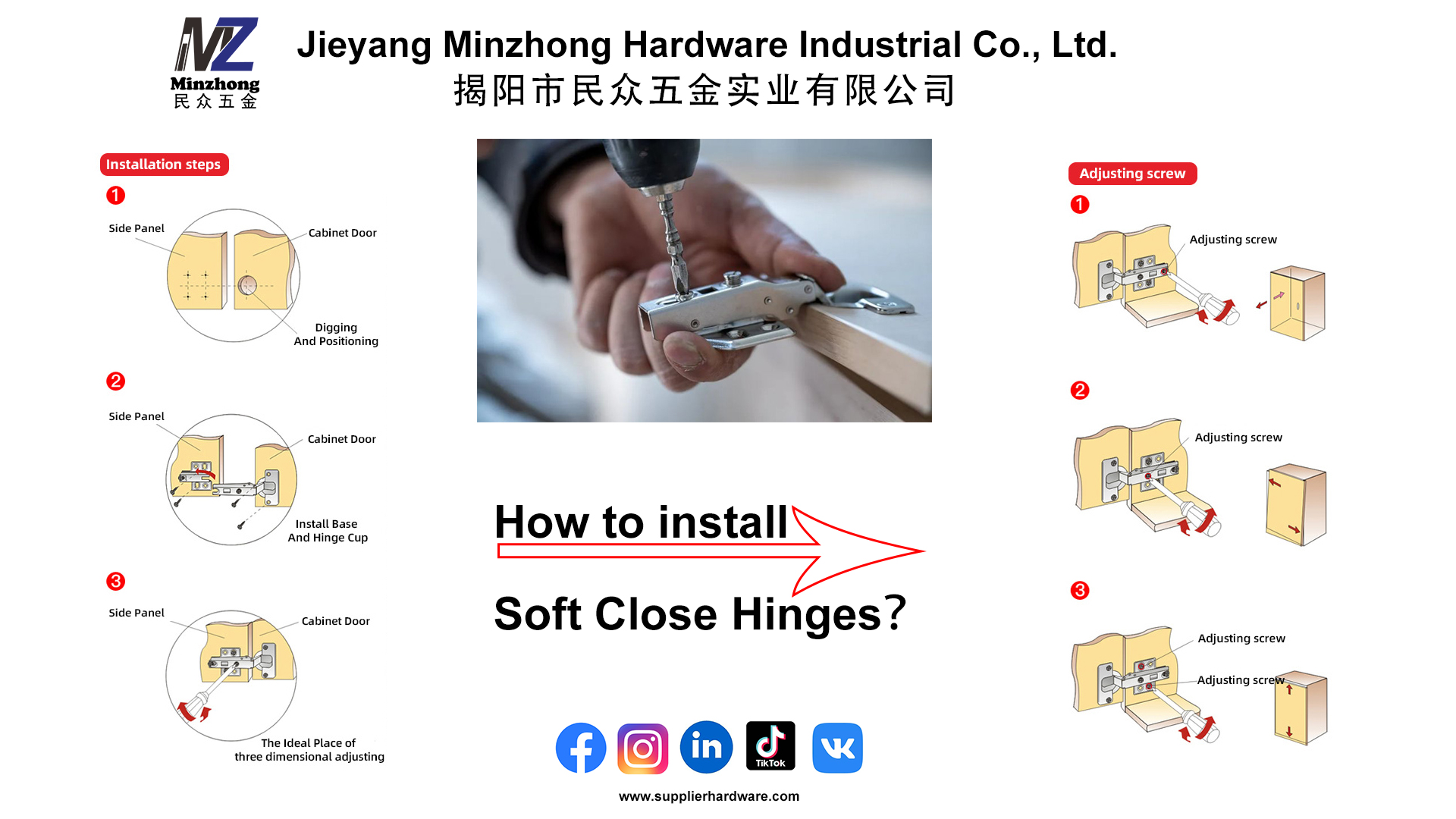 How to install and maintenance for soft close hinges Minzhong Hardware